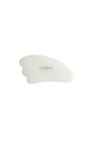 Gua sha corne jade banc