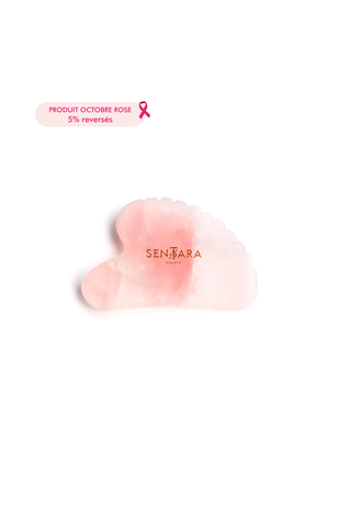 Gua Sha Coeur à Dents - Quartz Rose
